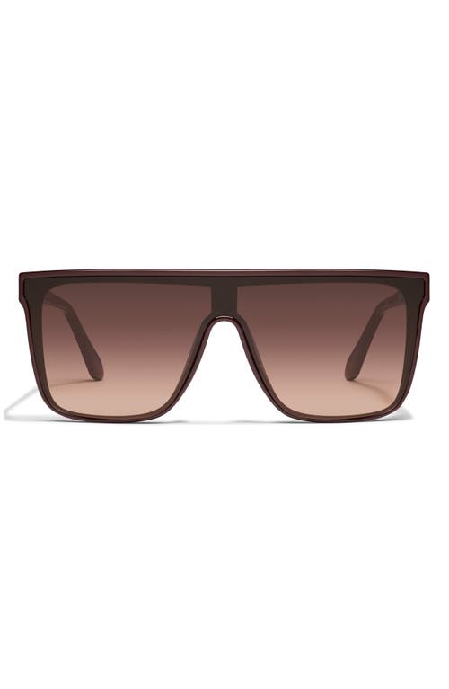 Quay Night Fall 52mm Gradient Flat Top Sunglasses In Espresso/brown Fawn
