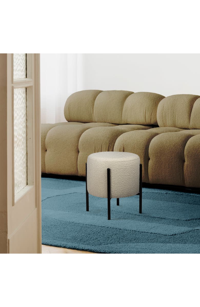 JONATHAN Y Silvia 18.5" Modern Minimalist Round Backless Metal/Cushioned Vanity Stool, Alternate, color, 