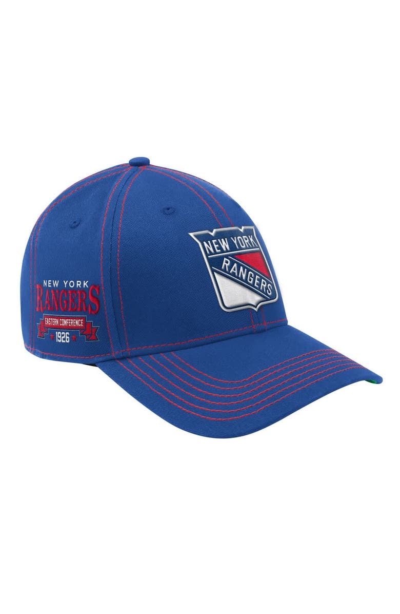 STARTER Men's Starter  Blue New York Rangers Sphere II Curved Starfit Adjustable Hat, Main, color, Blue