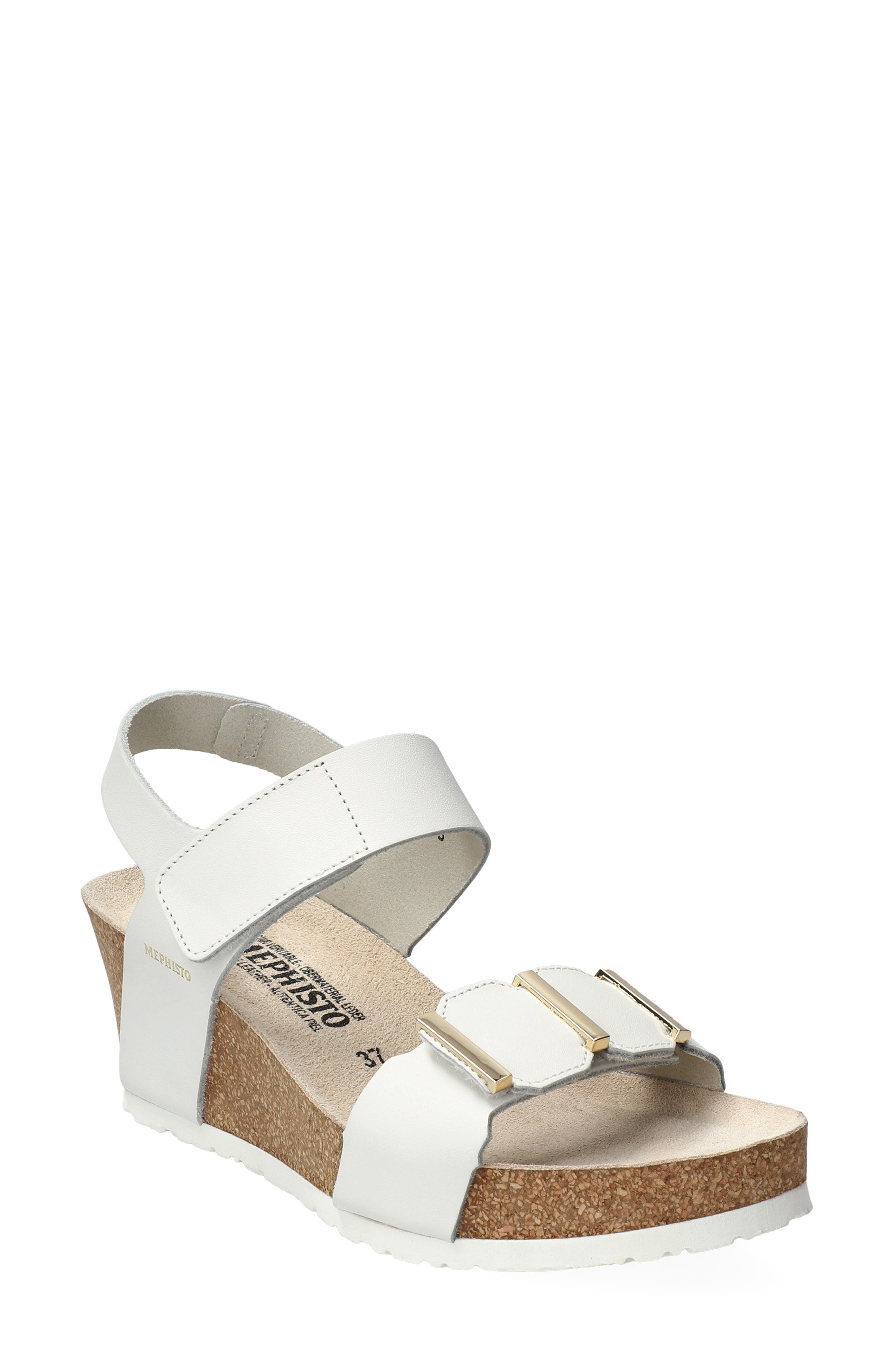 Mephisto Leonore Ankle Strap Sandal, Main, color, White