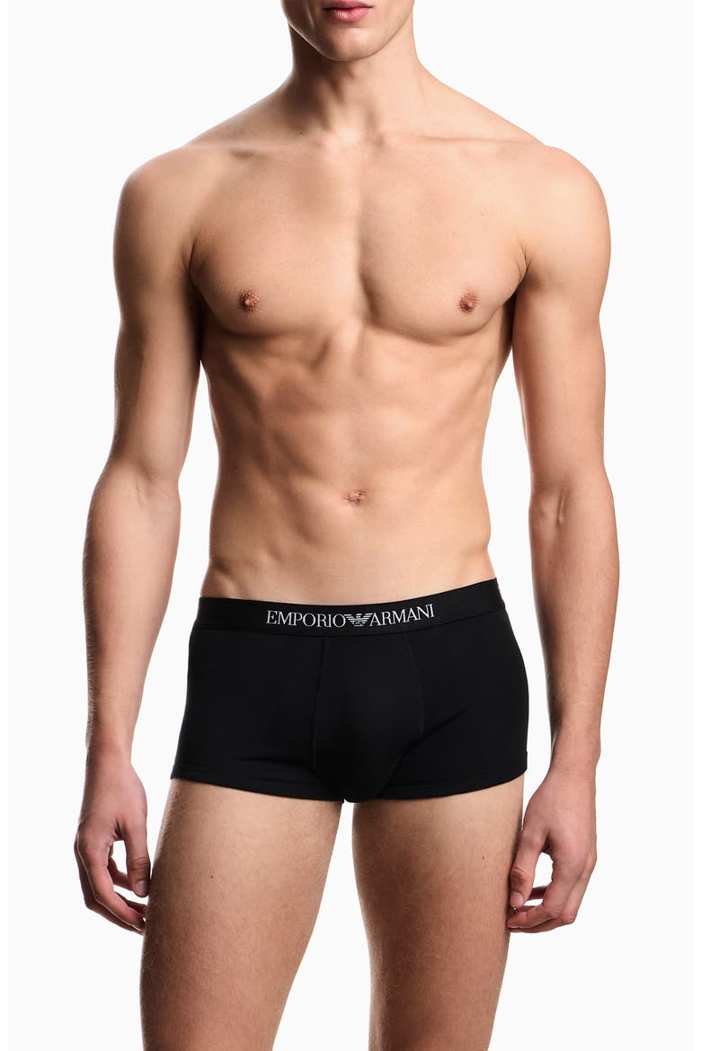 3-Pack Cotton Trunks, Main, color, SOLID BLACK