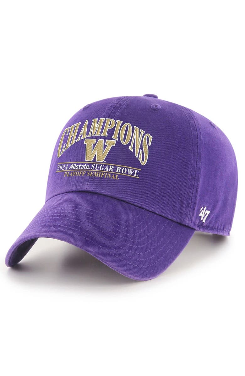 '47 Men's '47  Purple Washington Huskies College Football Playoff 2024 Sugar Bowl Champions Clean Up Adjustable Hat, Alternate, color, 