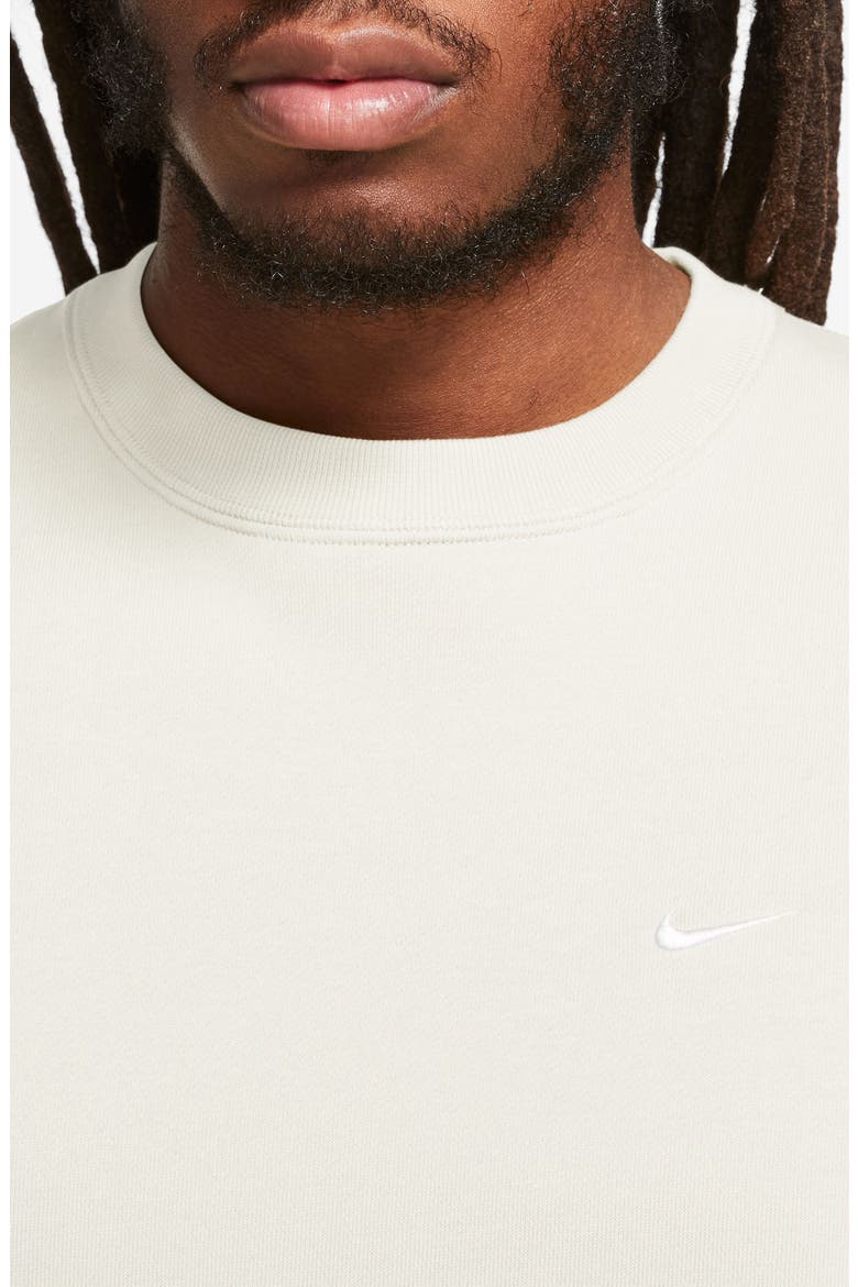 Solo Swoosh Oversize Crewneck Sweatshirt, Alternate, color, SAIL/ WHITE