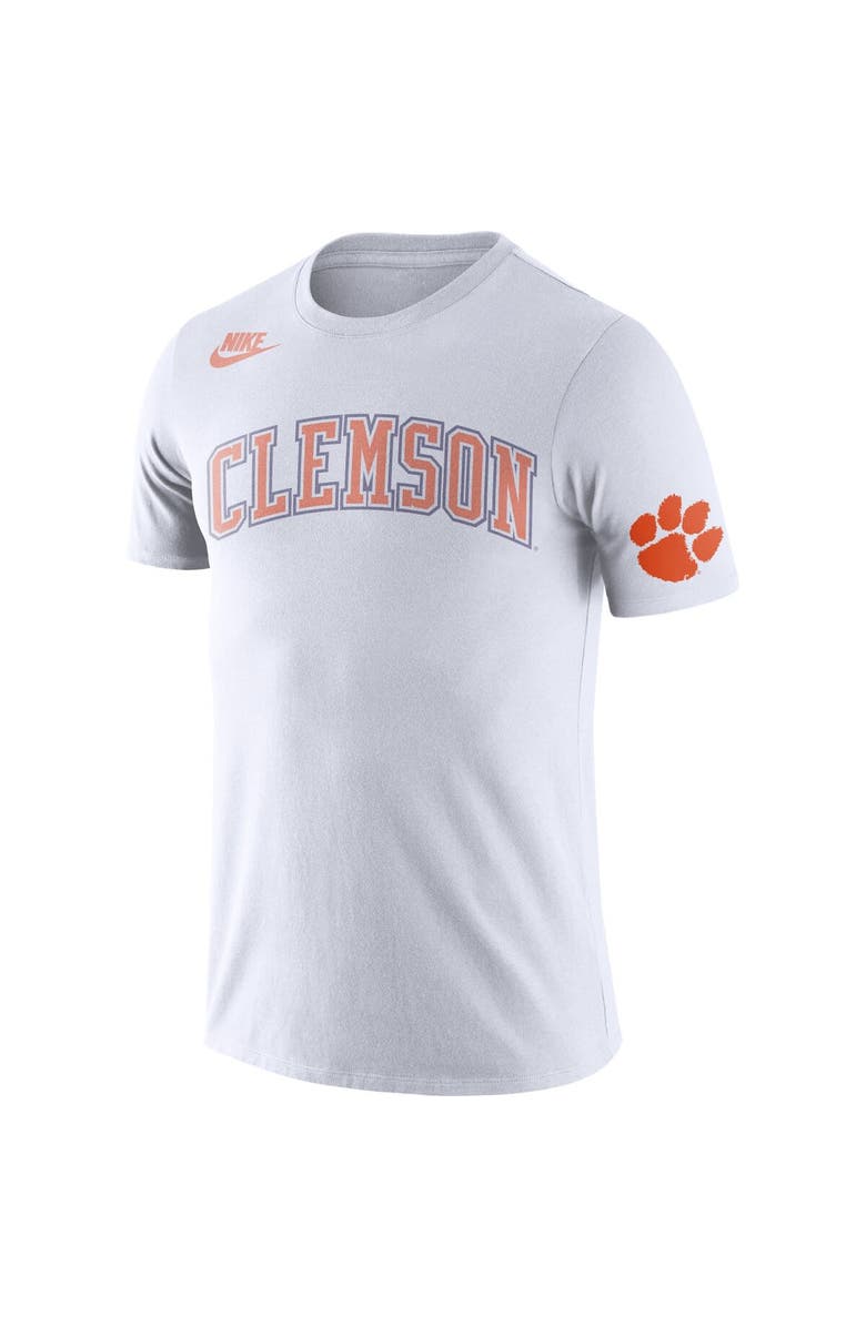 Nike Men's Nike White Clemson Tigers Basketball Retro 2-Hit T-Shirt, Alternate, color, 