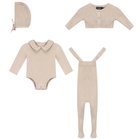 Boy 4 Piece Knit Overall and Cardigan Set (Baby)
