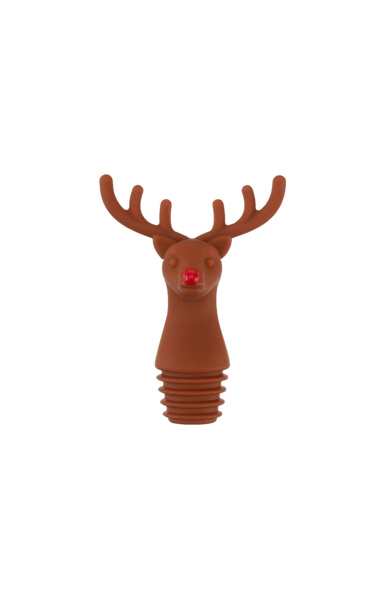 TrueZoo Reindeer Bottle Stopper, Main, color, Brown