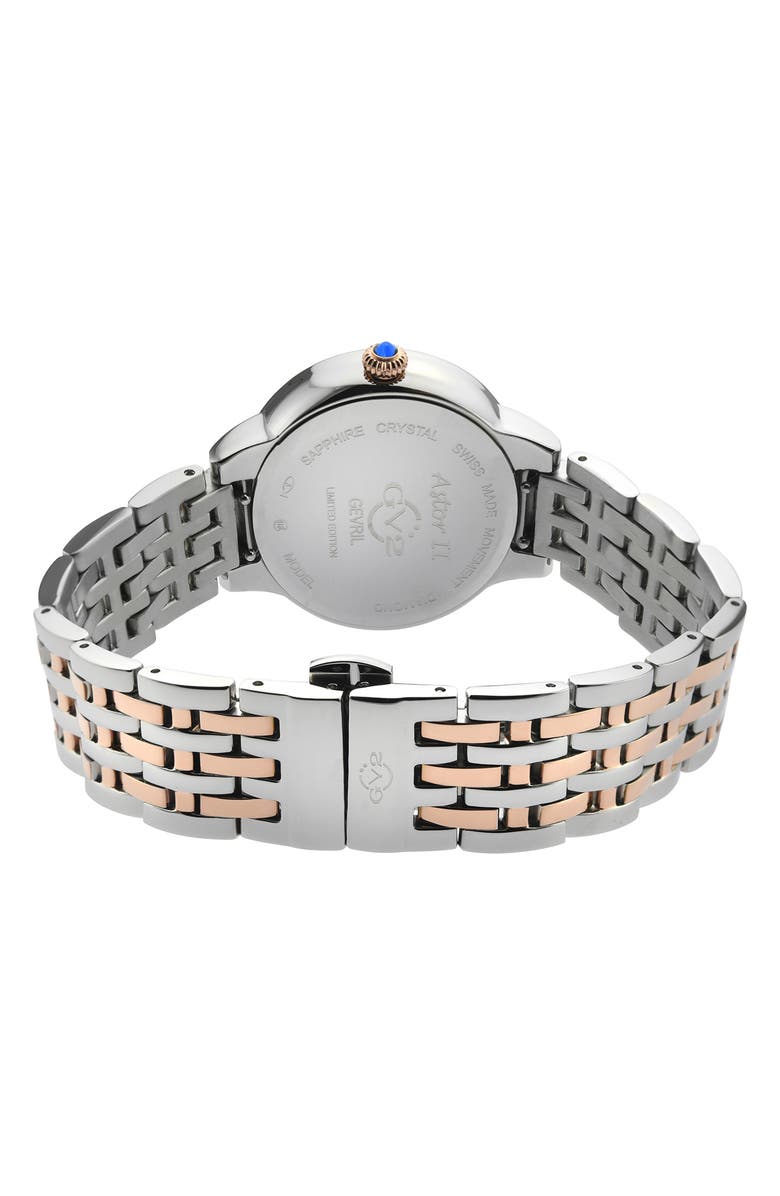 GV2 Women's GV2 Astor II Diamond MOP Dial Bracelet Watch, 38mm - 0.24 ctw, Alternate, color, Two Tone