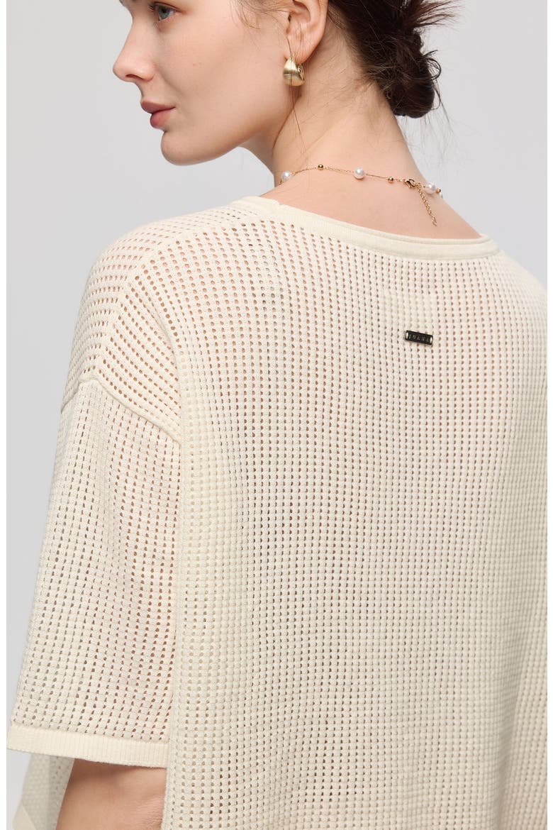 Marina Crochet Tee, Alternate, color, Creamy White
