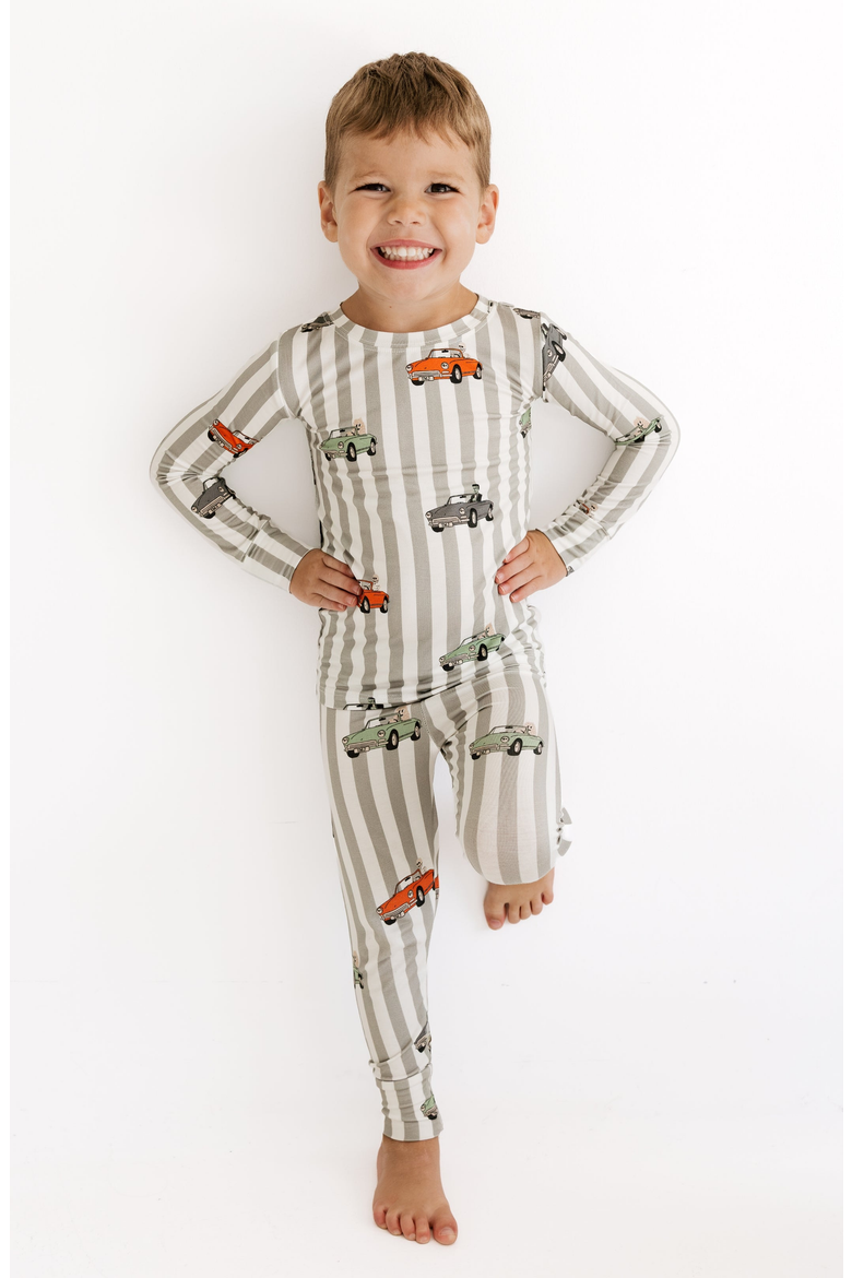 Spooky Little Riders Two Piece Pajama Set, Alternate, color, Grey / White