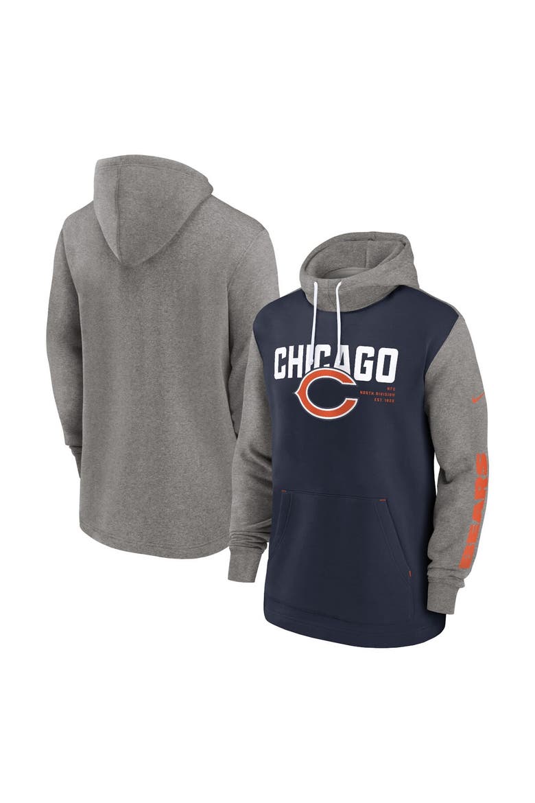 Men's Nike Navy Chicago Bears Fashion Color Block Pullover Hoodie, Main, color, Navy