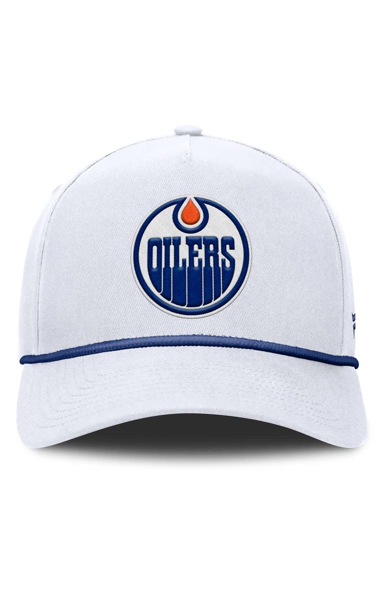 FANATICS Men's Fanatics White Edmonton Oilers Rope A-Frame Adjustable Hat, Alternate, color, 