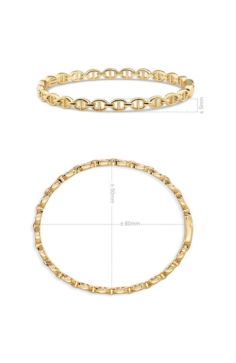 DEVATA Mariner Anchor Bangle Bracelet in Gold Plated Sterling Silver, Alternate, color, Yellow Gold