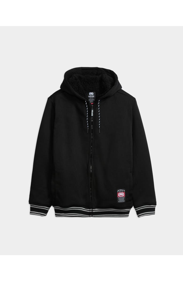 ECKO Tip Top faux shearling Hoodie, Main, color, Black