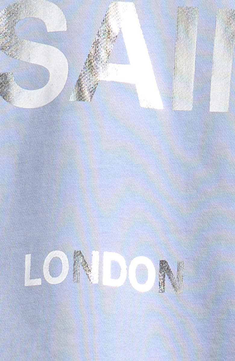 smALLSAINTS by ALLSAINTS Kids' Biggie Oversized Cotton Graphic Sweatshirt & Ruffle Shorts Set, Alternate, color, Blue