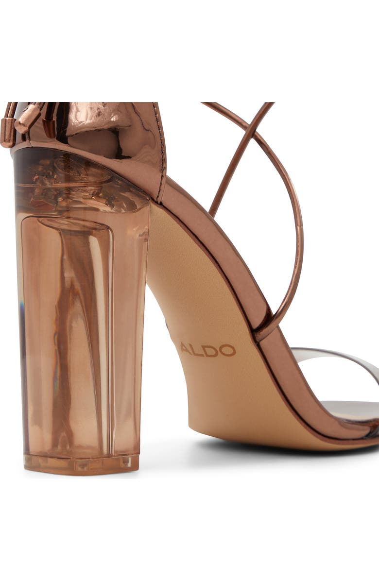 ALDO Onardonia Ankle Tie Sandal, Alternate, color, Bronze