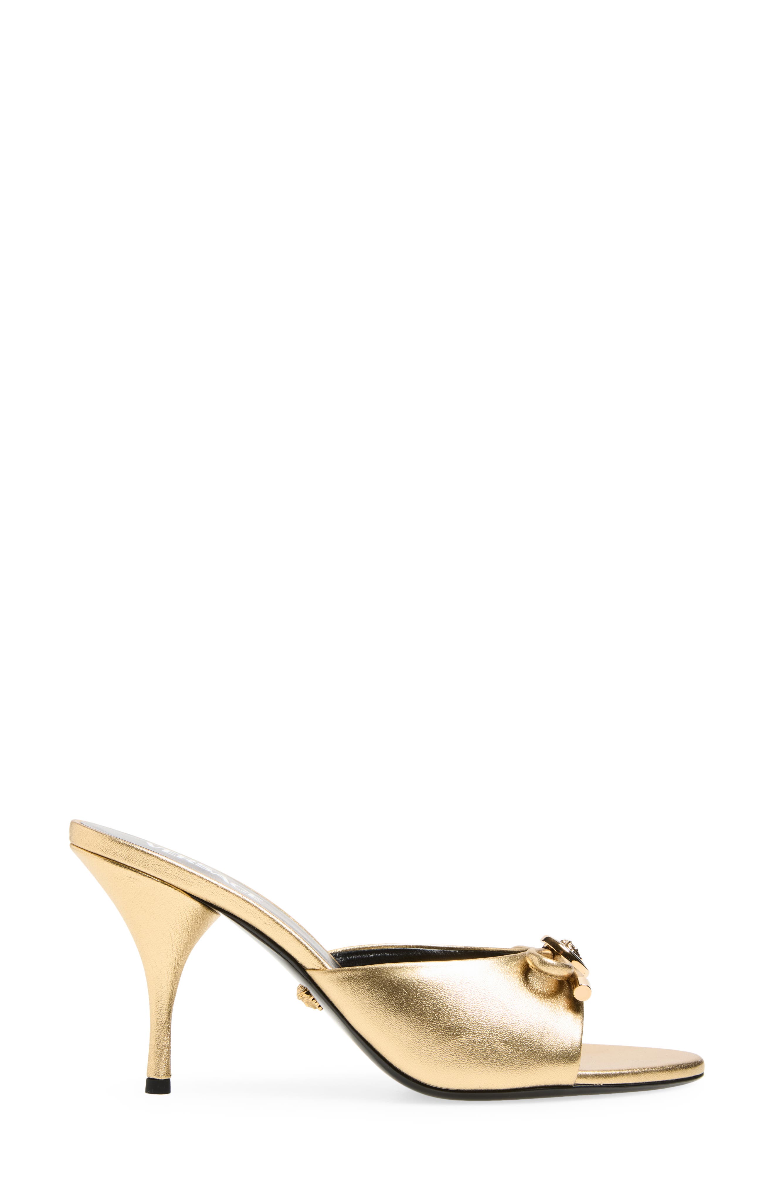 Versace Opera Bow Slide Sandal, Alternate, color, Gold-Versace Gold