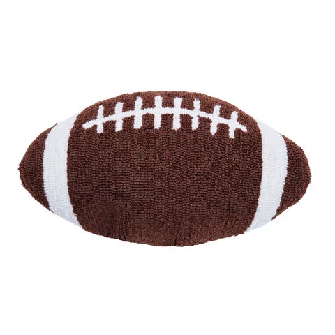 American Football Shaped Hooked Mini Accent Pillow 10.5" x 18"