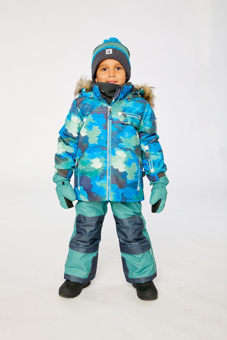 Play Camouflage Jacket & Reinforced Pants Two Piece Snowsuit, Alternate, color, Blue Camouflage