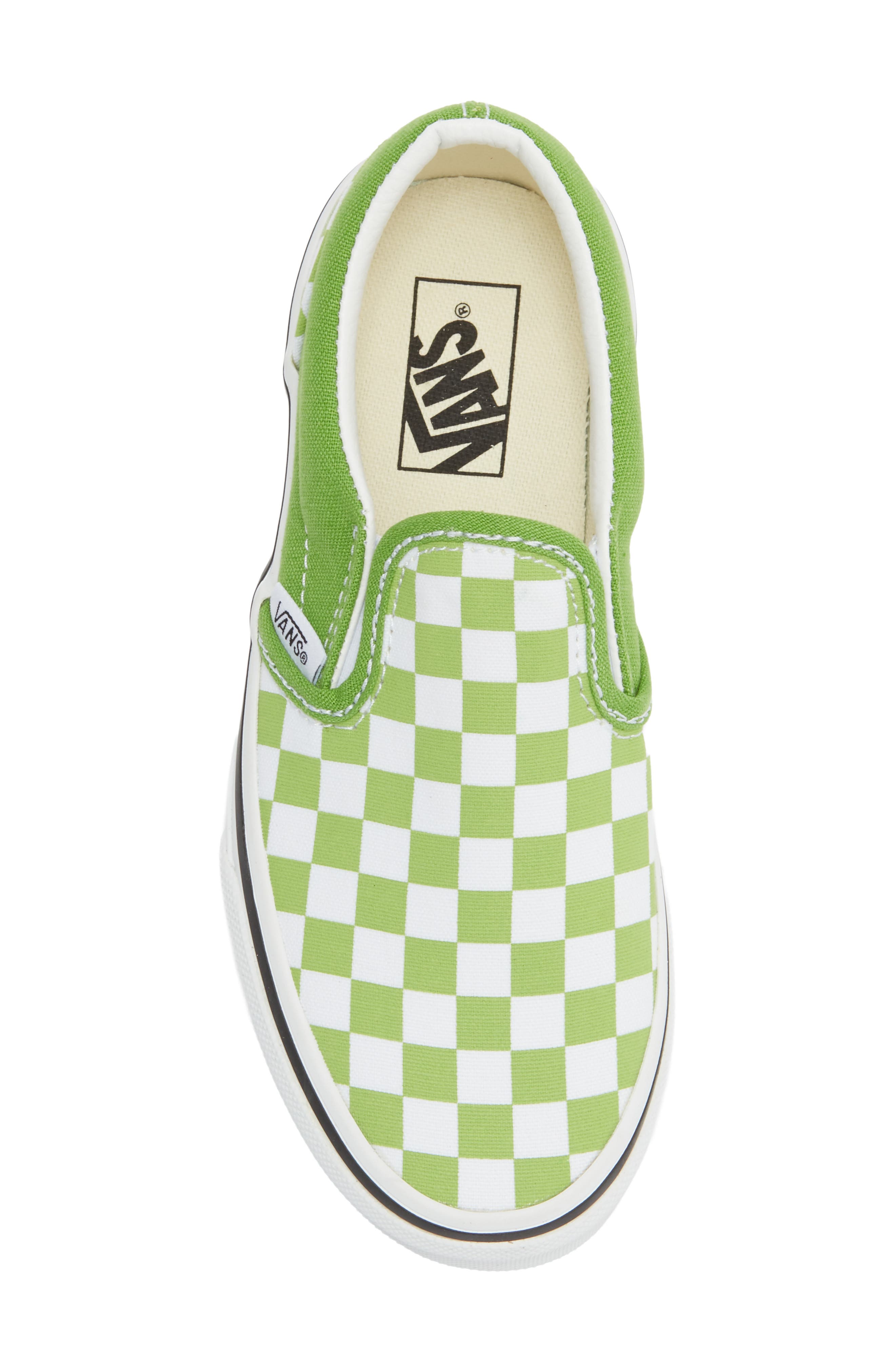 Kids' Classic Checker Slip-On, Alternate, color, CHECKERBOARD LIME BURST