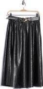 JASON WU Belted Faux Leather Midi Skirt