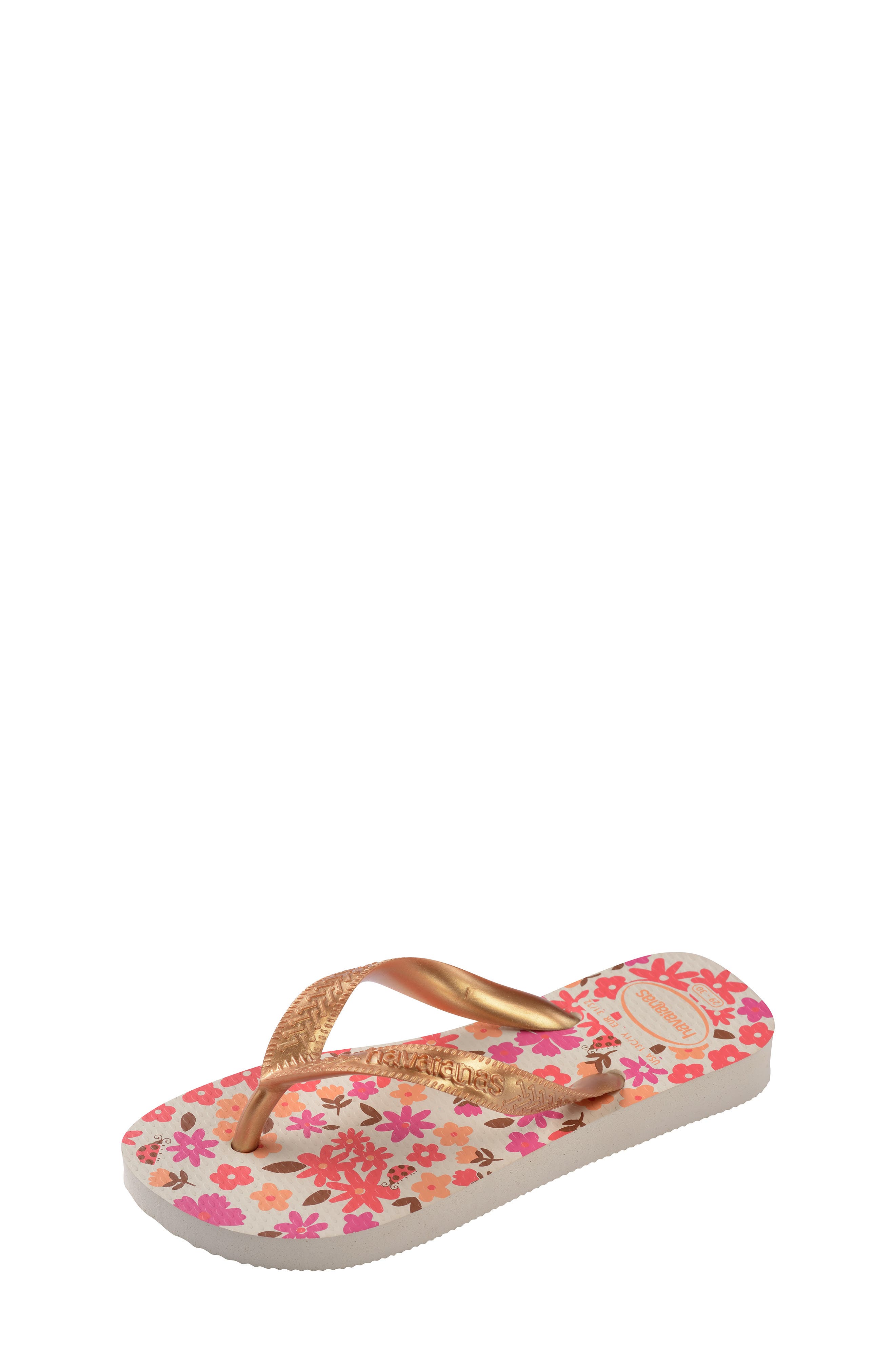 Havaianas Kids' Flores Flip Flop, Alternate, color, Rose/ Confete