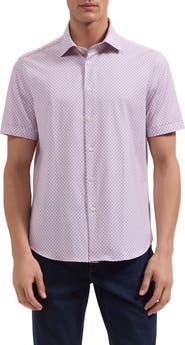 Bugatchi Miles OoohCotton® Floral Short Sleeve Button-Up Shirt