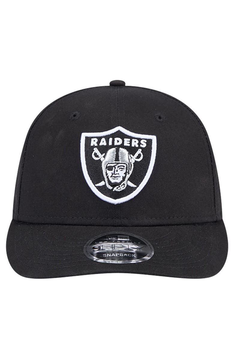 New Era Men
s New Era Black Las Vegas Raiders Main Low Profile 9FIFTY Snapback Hat, Alternate, color, 