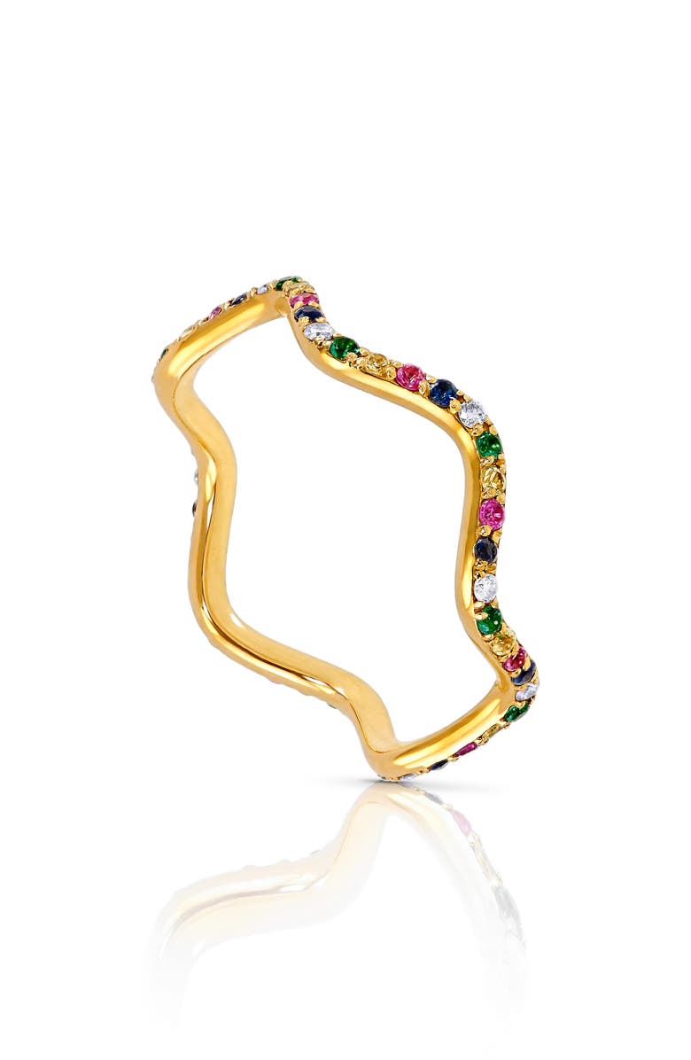Sabine Getty Baby Memphis Multistone Wave Band Ring, Alternate, color, 