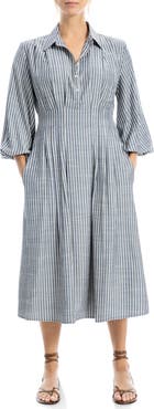 MAX STUDIO Stripe Balloon Sleeve Shirtdress