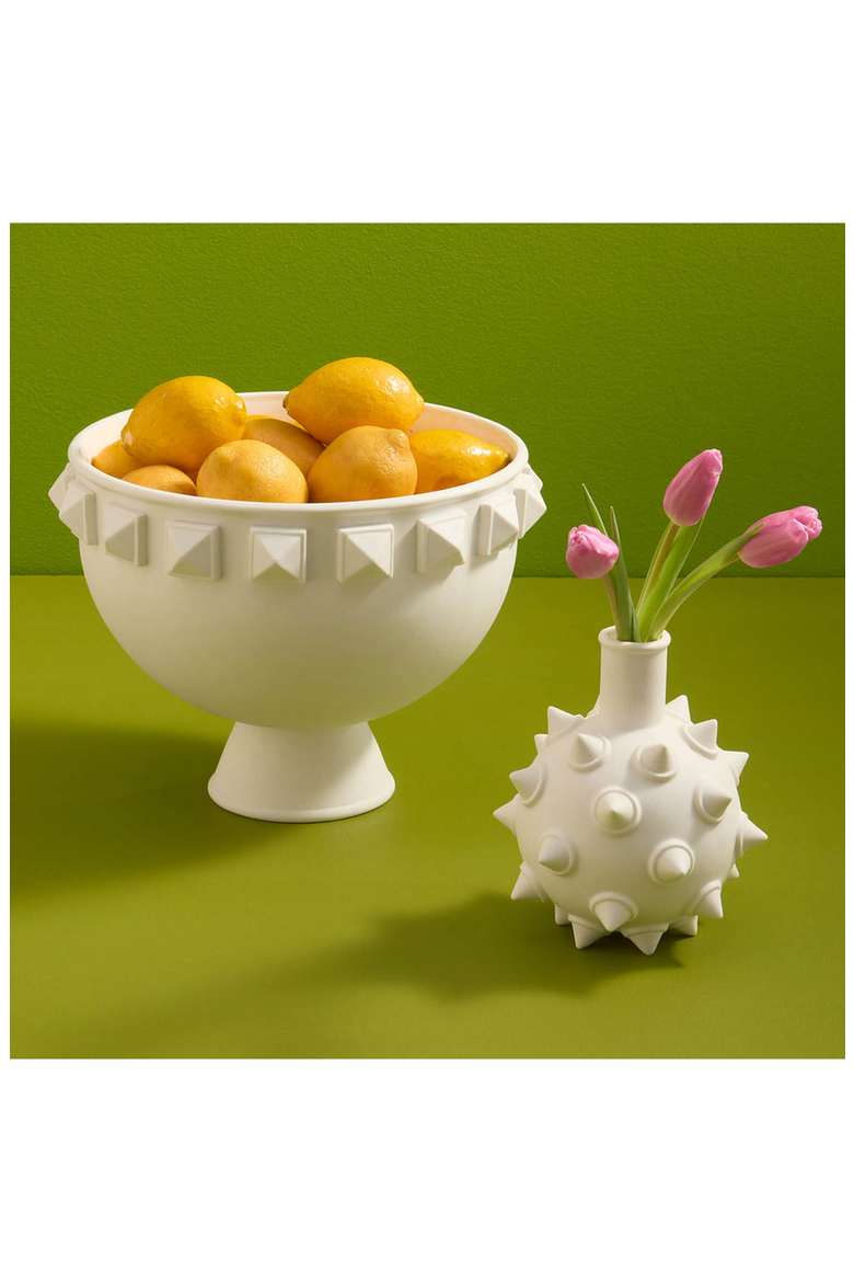 Charade Studded Bud Vase, Alternate, color, White