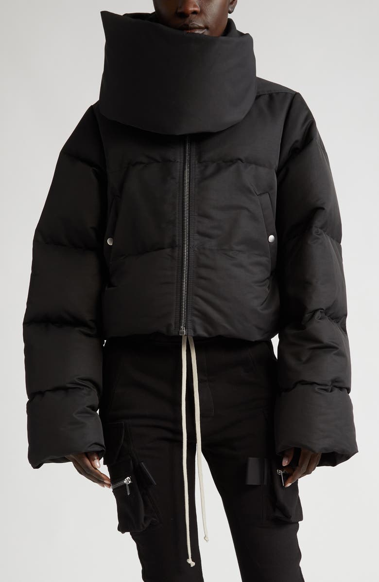 Rick Owens Funnel Neck Puffer Jacket, Main, color,