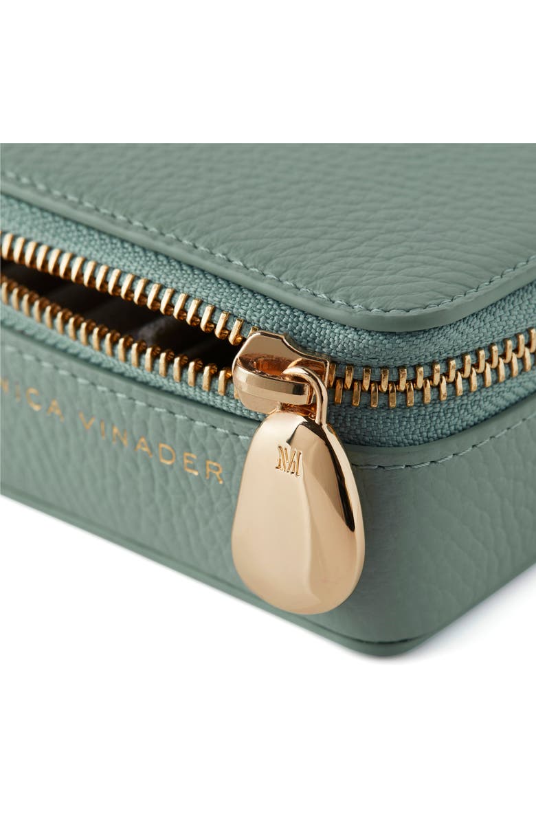 Monica Vinader Leather Jewelry Box, Alternate, color, Sage