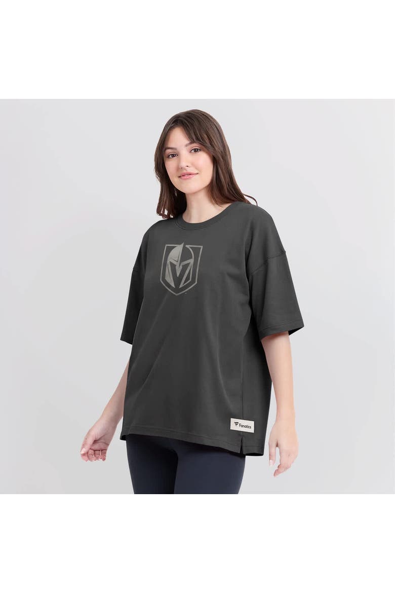 Women's Fanatics Charcoal Vegas Golden Knights Oversized Elements Raw Edge Future Ground T-Shirt, Alternate, color, Charcoal