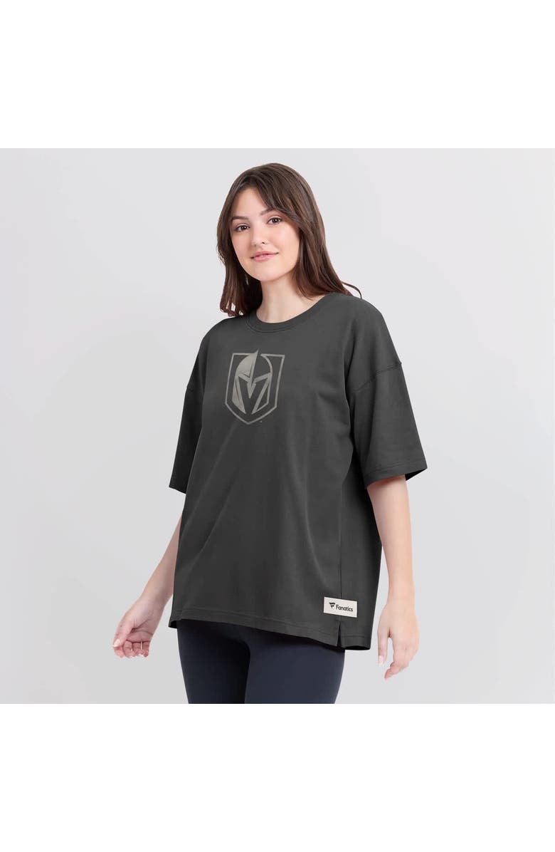 FANATICS Women's Fanatics Charcoal Vegas Golden Knights Oversized Elements Raw Edge Future Ground T-Shirt, Alternate, color, Charcoal