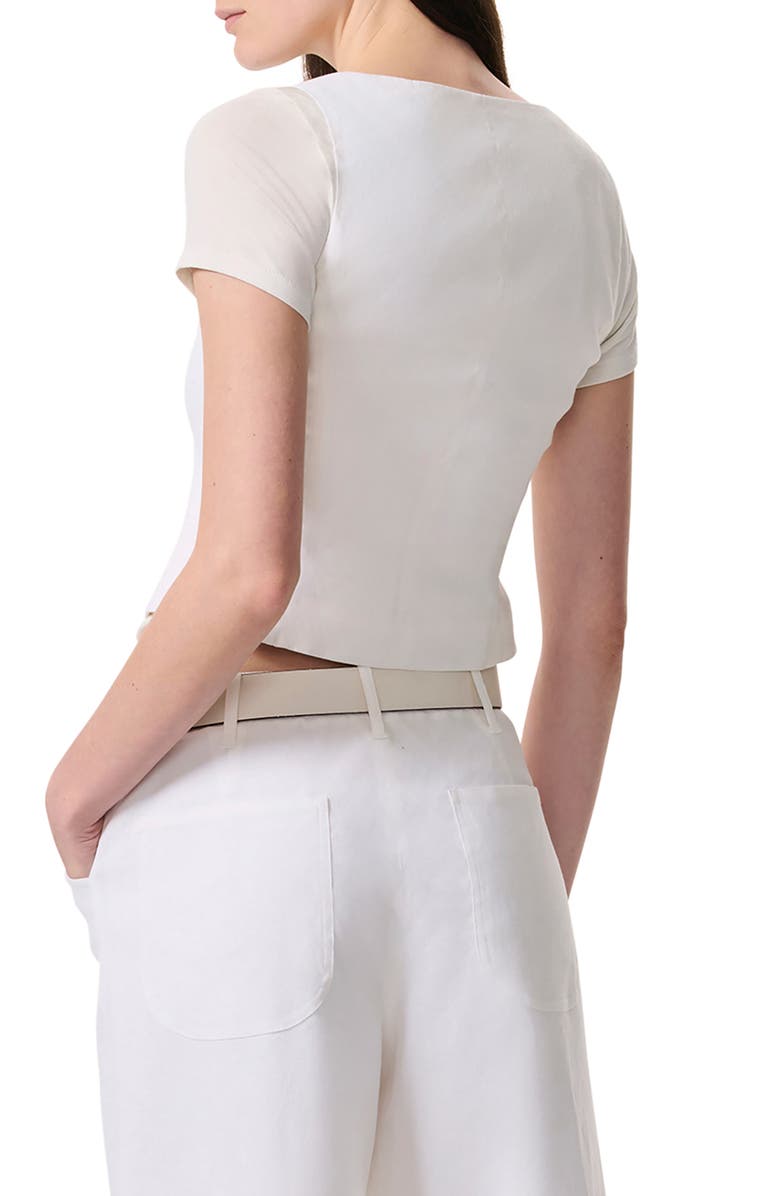 rag & bone Mariana Square Neck Linen Blend Vest, Alternate, color, White