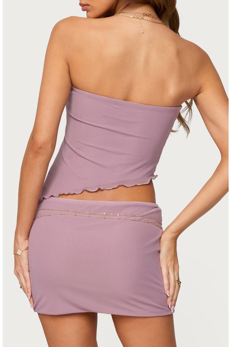 Vivi Strapless Asymmetric Mesh Top, Alternate, color, MAUVE