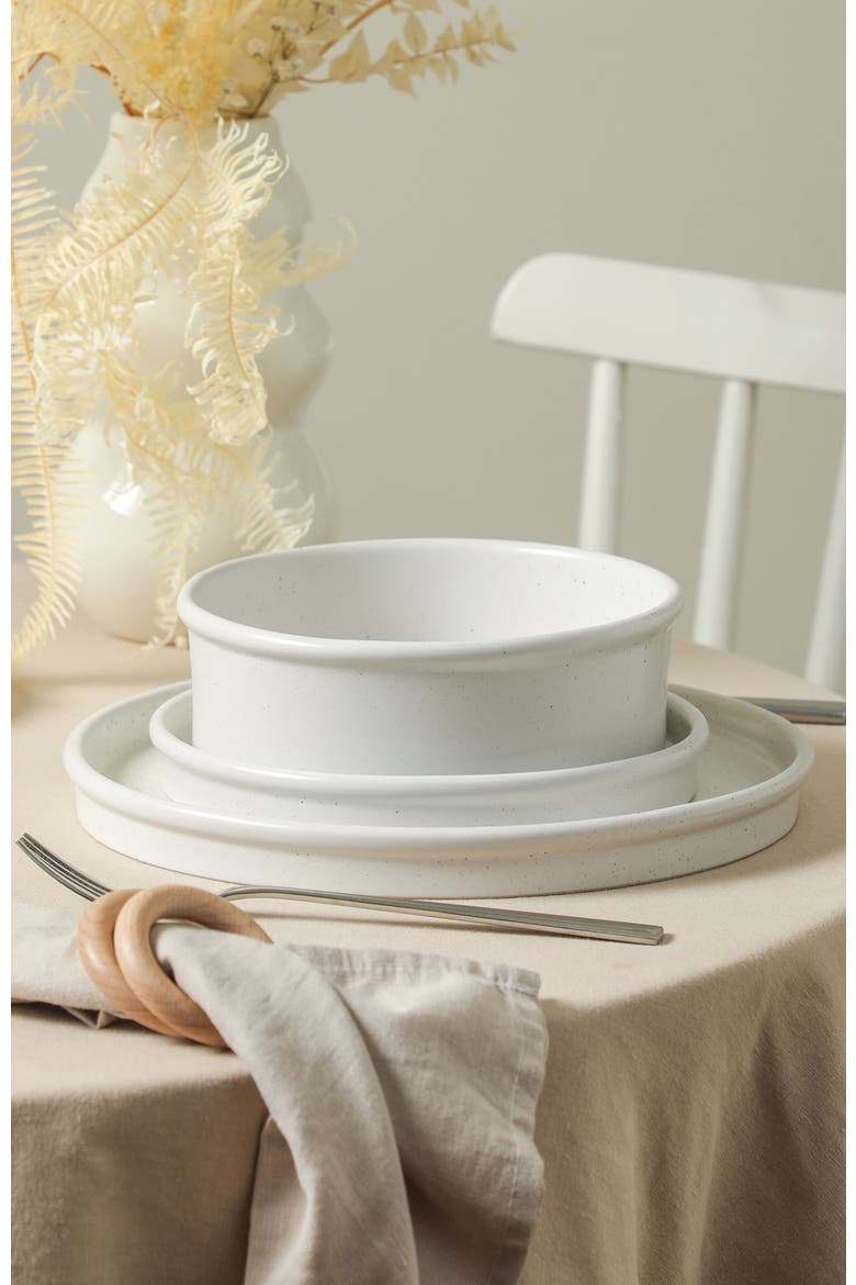 Roscoe Stoneware 12-Piece Dinnerware Set, Alternate, color, White Speckled