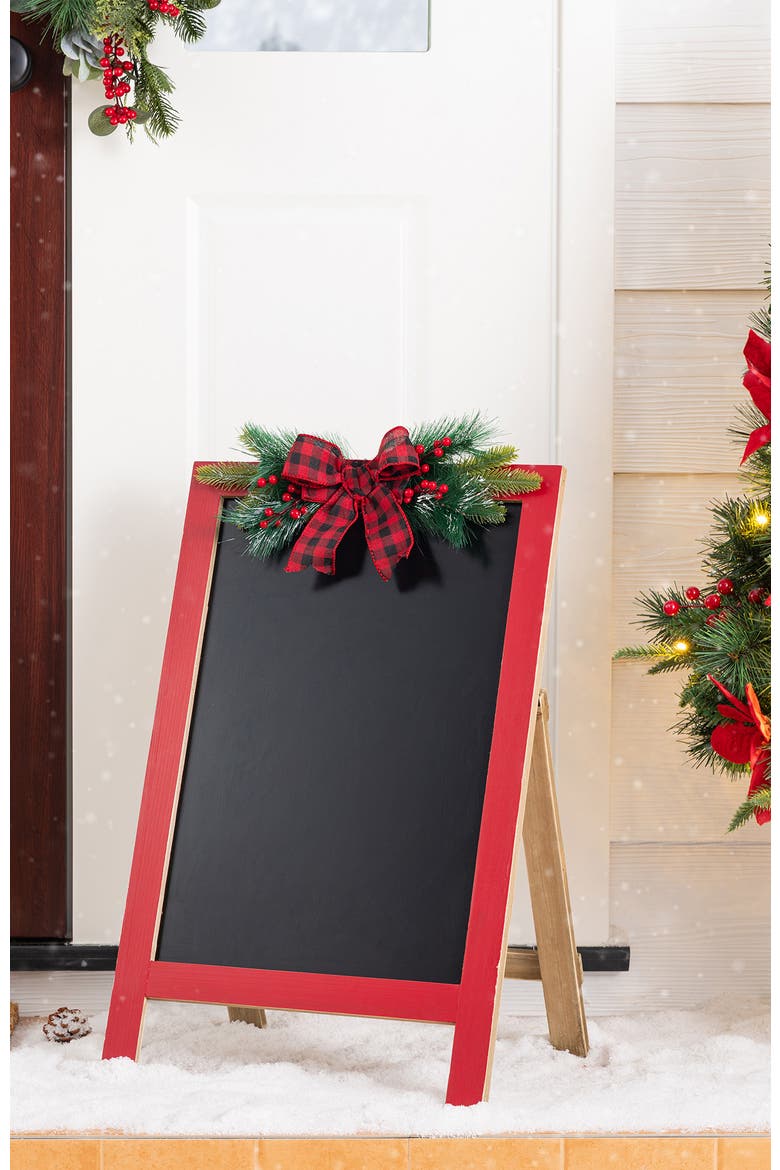24"H Christmas Wooden Easel Porch Decor, Alternate, color, Red