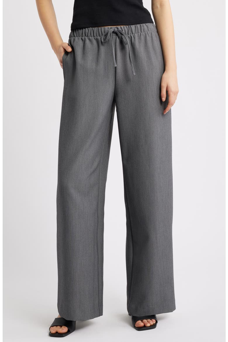 Icon Pull-On Wide Leg Pants, Main, color, GREY MAGNET