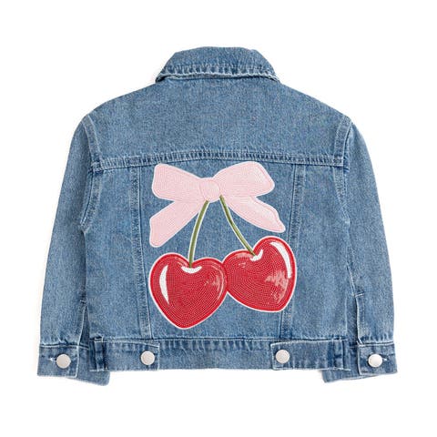Cherry Sequin Patch Denim Jacket (Toddler, Little Kid & Big Kid)
