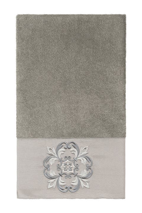 Alyssa Embellished Bath Towel - Dark Gray