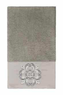 Linum Home Textiles Alyssa Embellished Bath Towel - Dark Gray