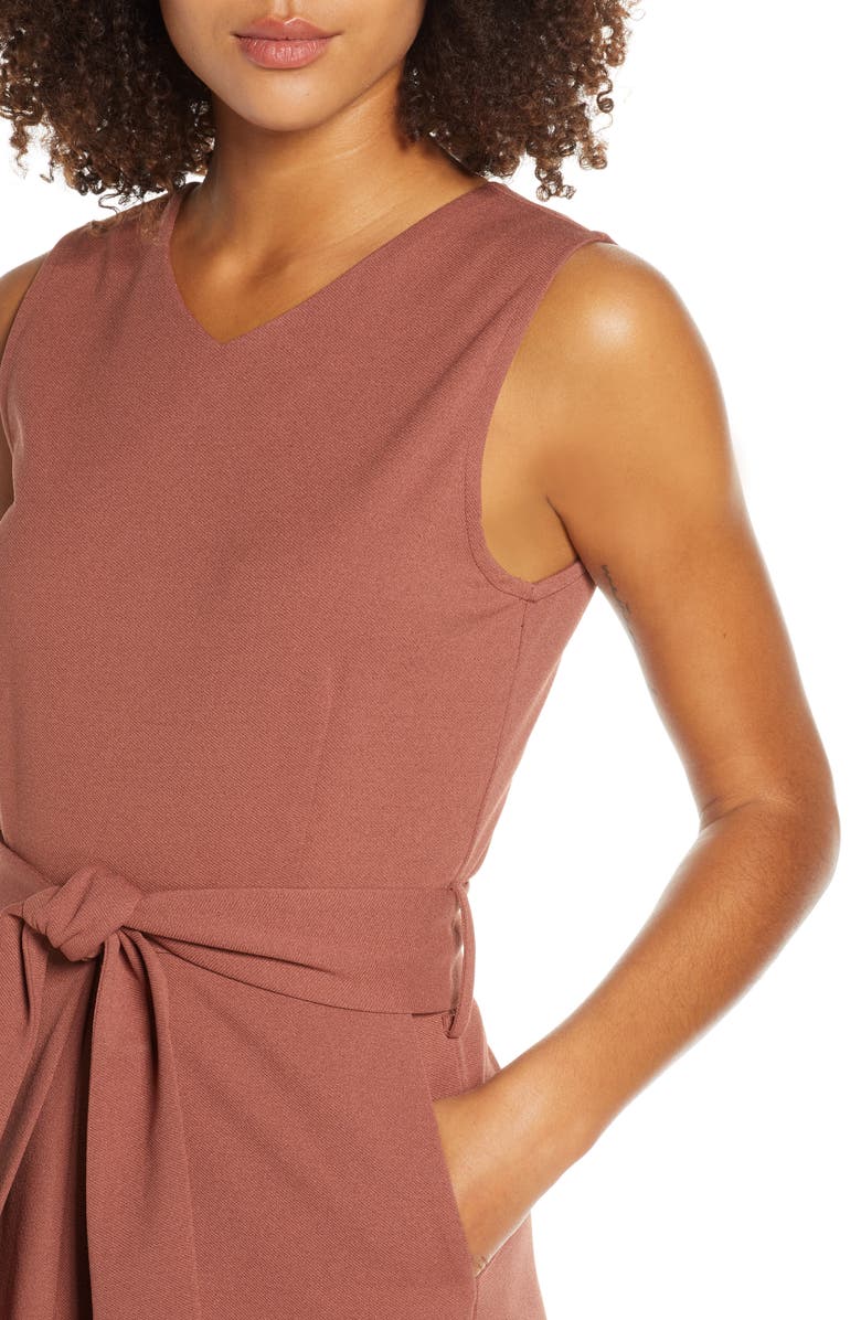 Elizabeth Crosby Tie Waist Midi Dress, Alternate, color,