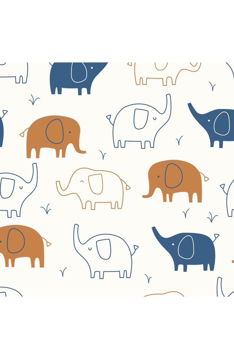 Lambs & Ivy Playful Elephant 100% Cotton Baby Fitted Crib Sheet, Alternate, color, White