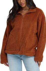 Billabong Sun City Embroidered Faux Shearling Jacket
