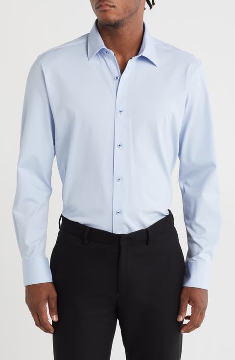 Tailored Fit Solid Cotton Dress Shirt