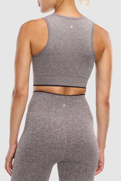 Peloton Seamless Melange High Neck Bra In Brown
