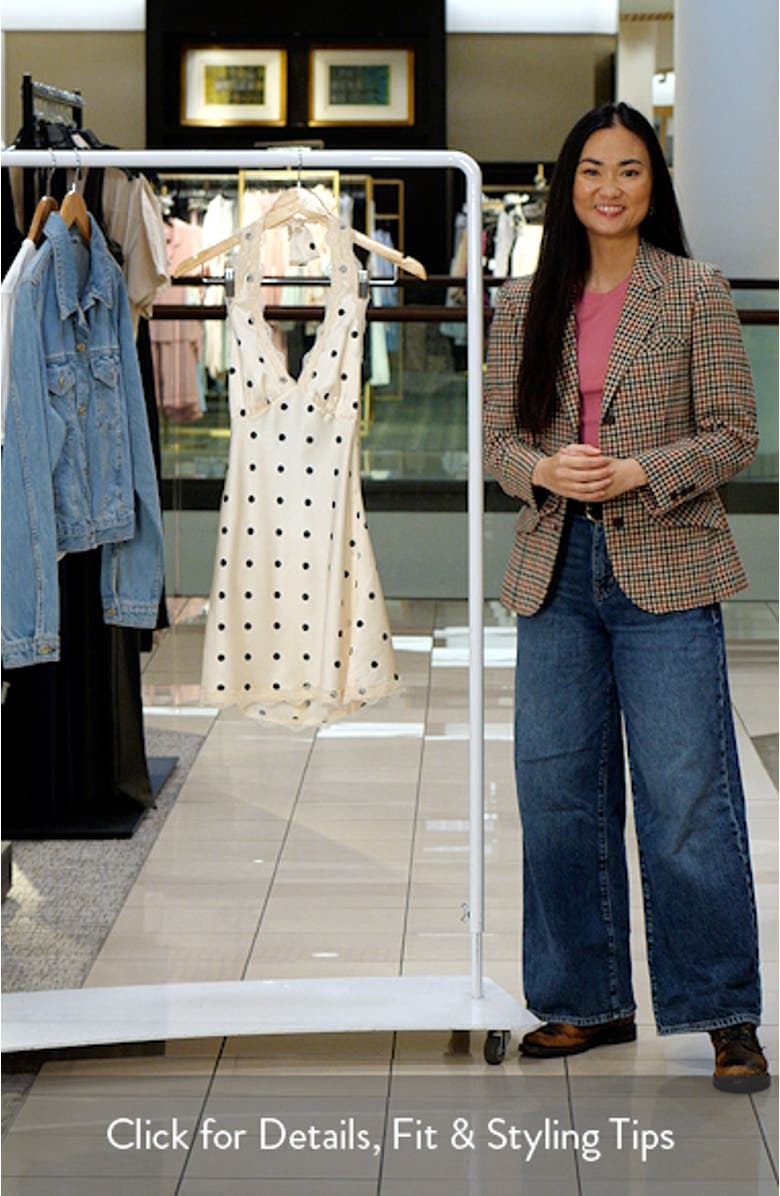 Stars Align Polka Dot Lace Trim Halter Minidress, sales video thumbnail