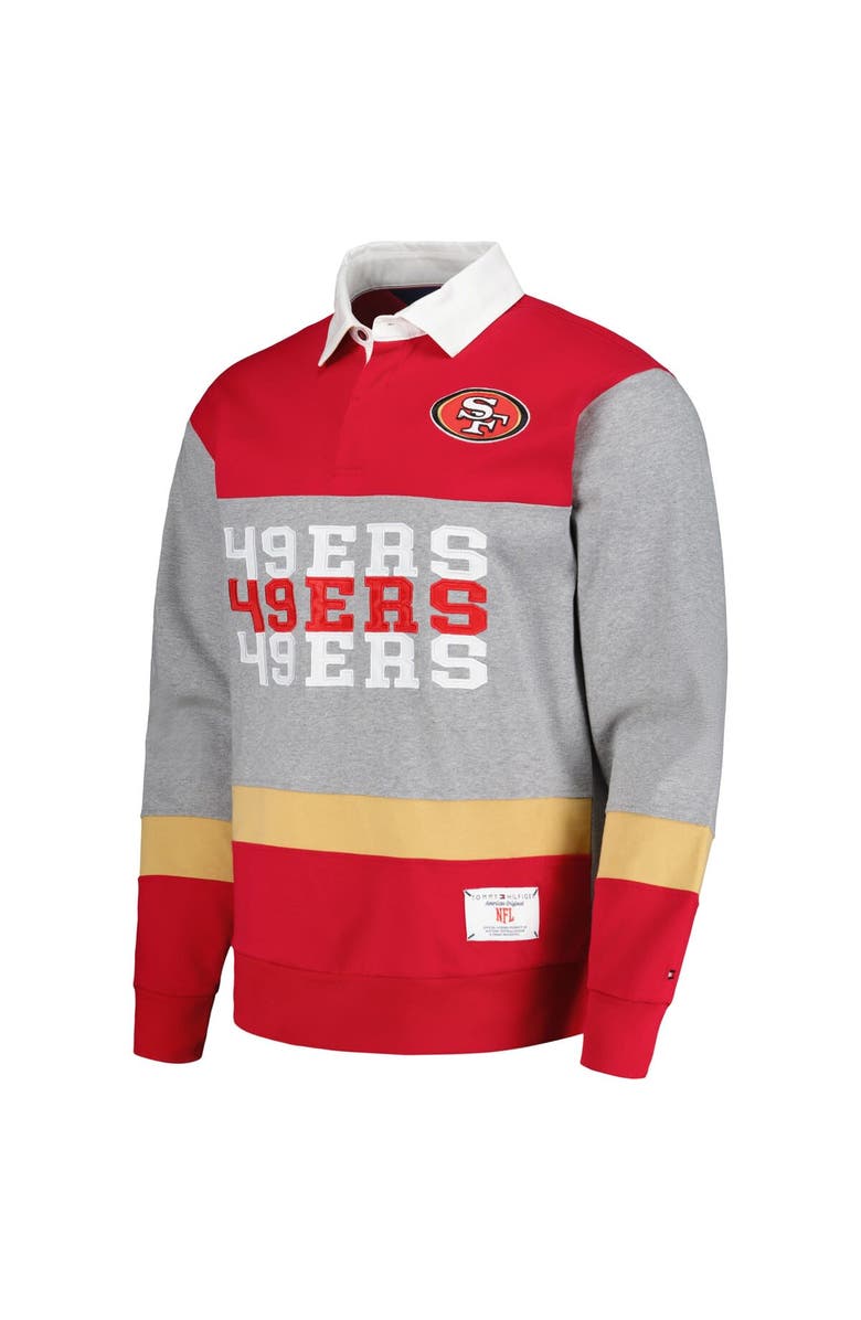 Tommy Hilfiger Men's Tommy Hilfiger Scarlet San Francisco 49ers Connor Oversized Rugby Long Sleeve Polo, Alternate, color, Scarlet