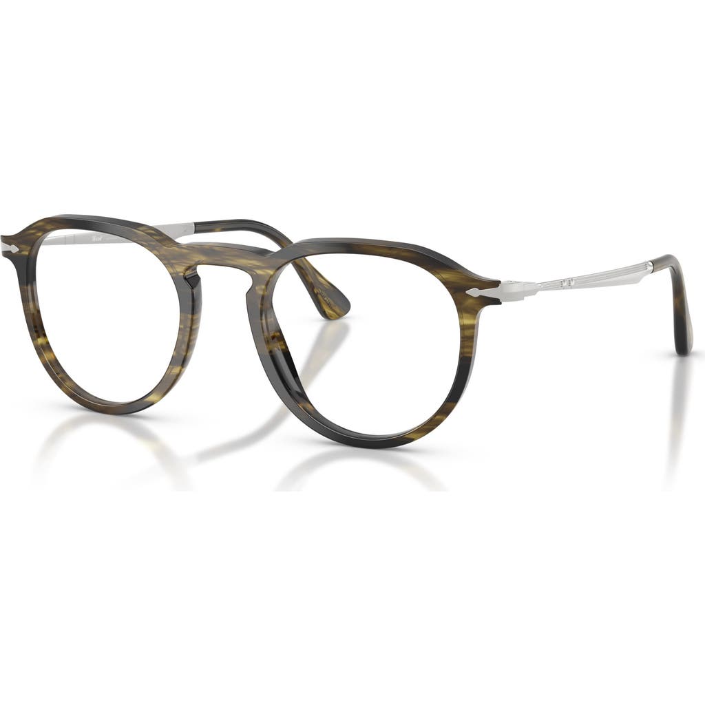 Persol 51mm Rectangle Optical Glasses In Brown